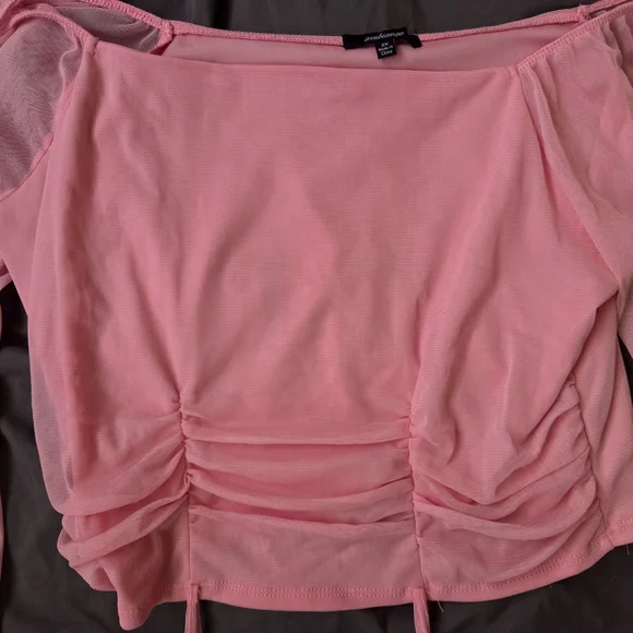 Pink Off-Shoulder Ruched Top - Picture 2 of 5